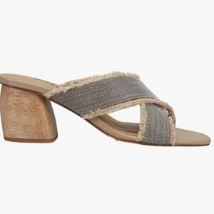 Vaneli Women's Gold and Cream Mules